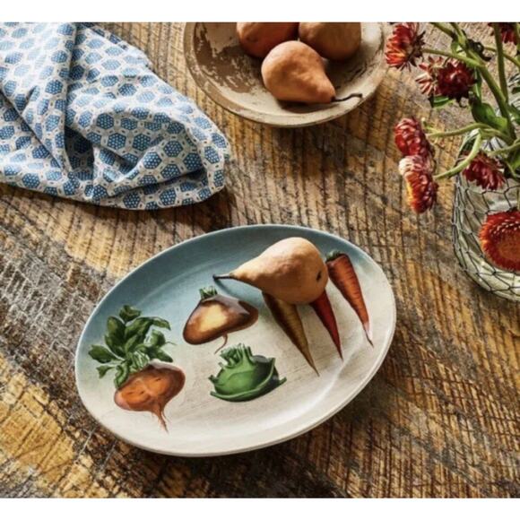 Target John Derian Oval Stoneware Platter Thanksgiving Root Vegetables 9”x12” - Picture 3 of 3